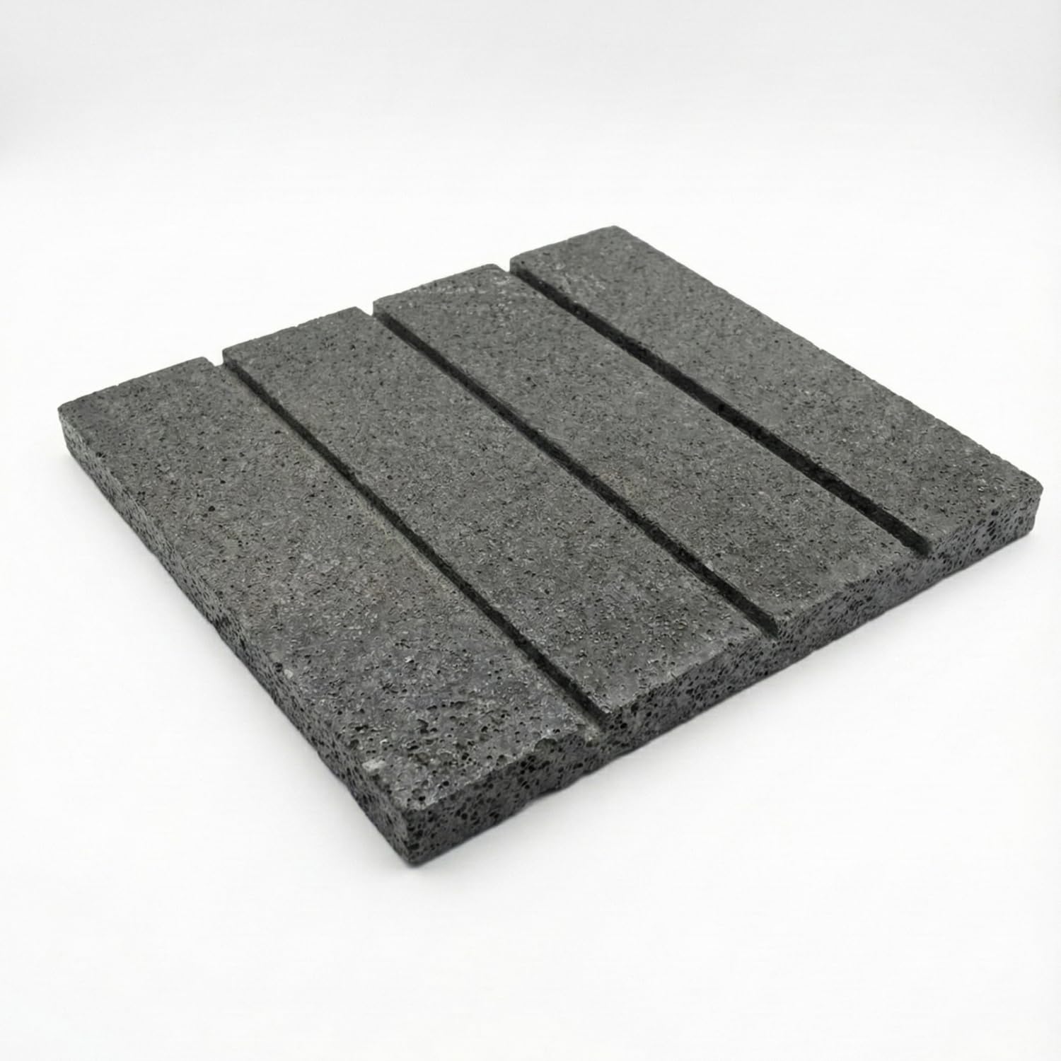 Doğal Bazalt Oluklu Mangal Ve Barbekü Taşı, 35×39 cm – Doğal Bazalt Pişirme Taşı
