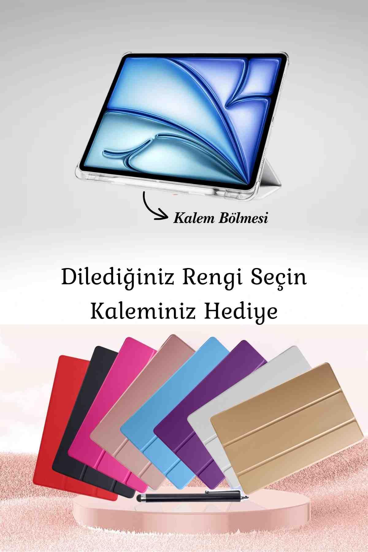 Galaxy Tab S10 FE Plus Uyumlu 13.1" Katlanabilen Standlı Smart Cover Akıllı Tablet Kılıfı Lila