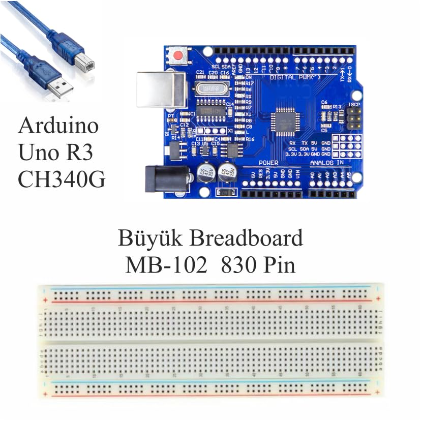 Arduino ile Uyumlu 2WD Robot Araba ve Süper İdeal Başlangıç Seti - Uno R3-92 Çeşit 317 Parça - Engelden Kaçan Akıllı Robot Yapım Kiti - STEM Kodlama Eğitimi
