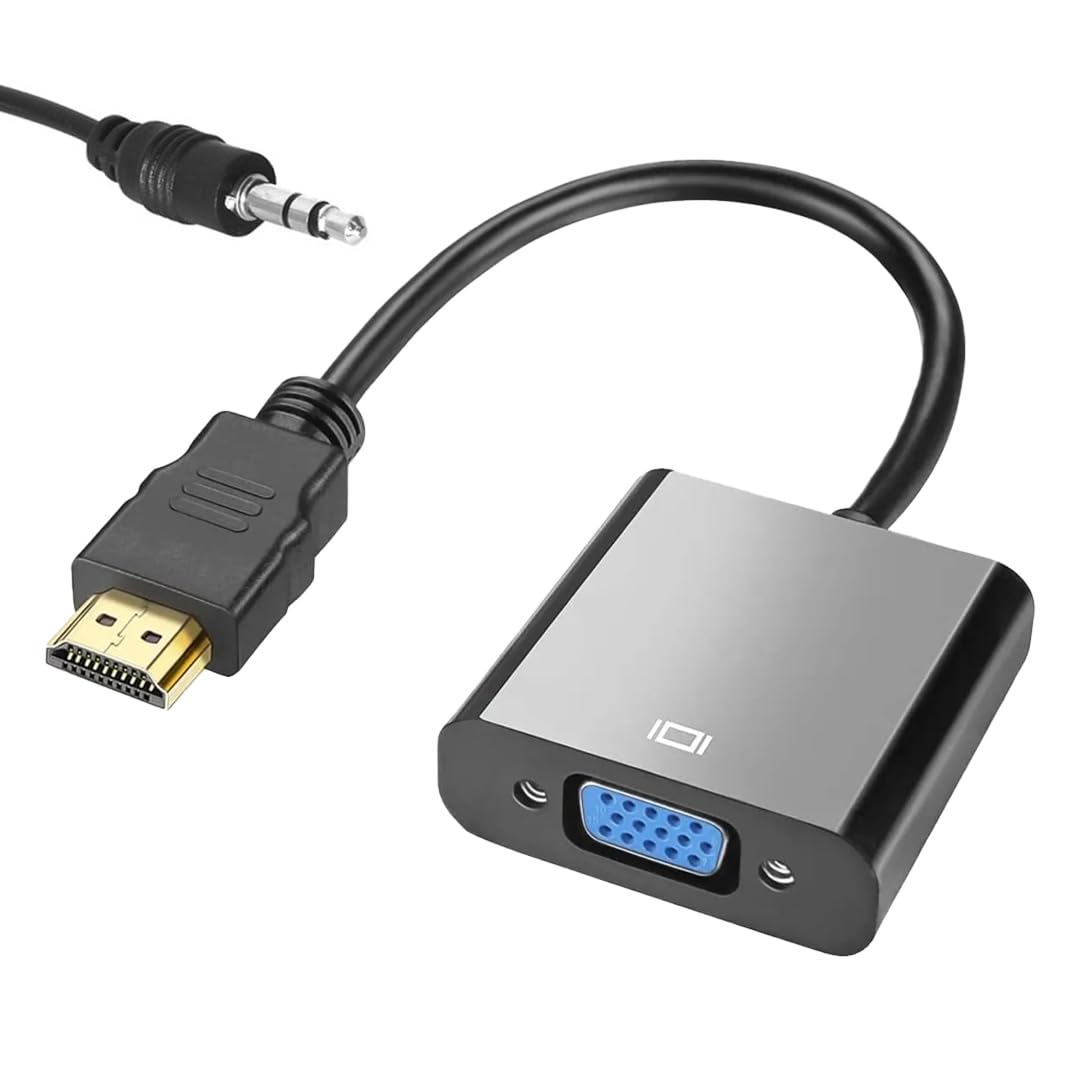 HDMI to VGA Çevirici Adaptör Ses Çıkışlı, Aparat HDMI Çıkışlı Bilgisayarların Görüntüsünü VGA Girişl