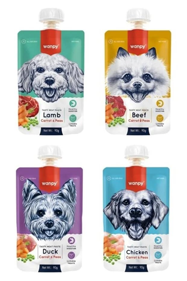 Wanpy 4 Çeşit Köpek Et Ezmesi (90Gr X 4 Adet)