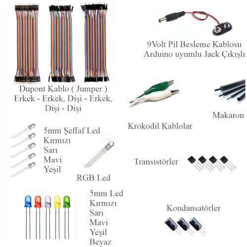Arduino ile Uyumlu Pervane Projeli Başlangıç Seti - UNO R3-80 Çeşit 281 Parça - Robotik Kodlama, DC Motor ve Elektronik Eğitim Kiti - Pervane Projesi Uygulamalı