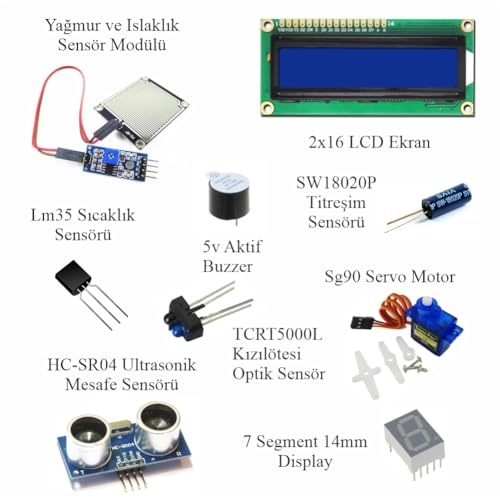 Arduino ile Uyumlu Pervane Projeli Başlangıç Seti - UNO R3-80 Çeşit 281 Parça - Robotik Kodlama, DC Motor ve Elektronik Eğitim Kiti - Pervane Projesi Uygulamalı