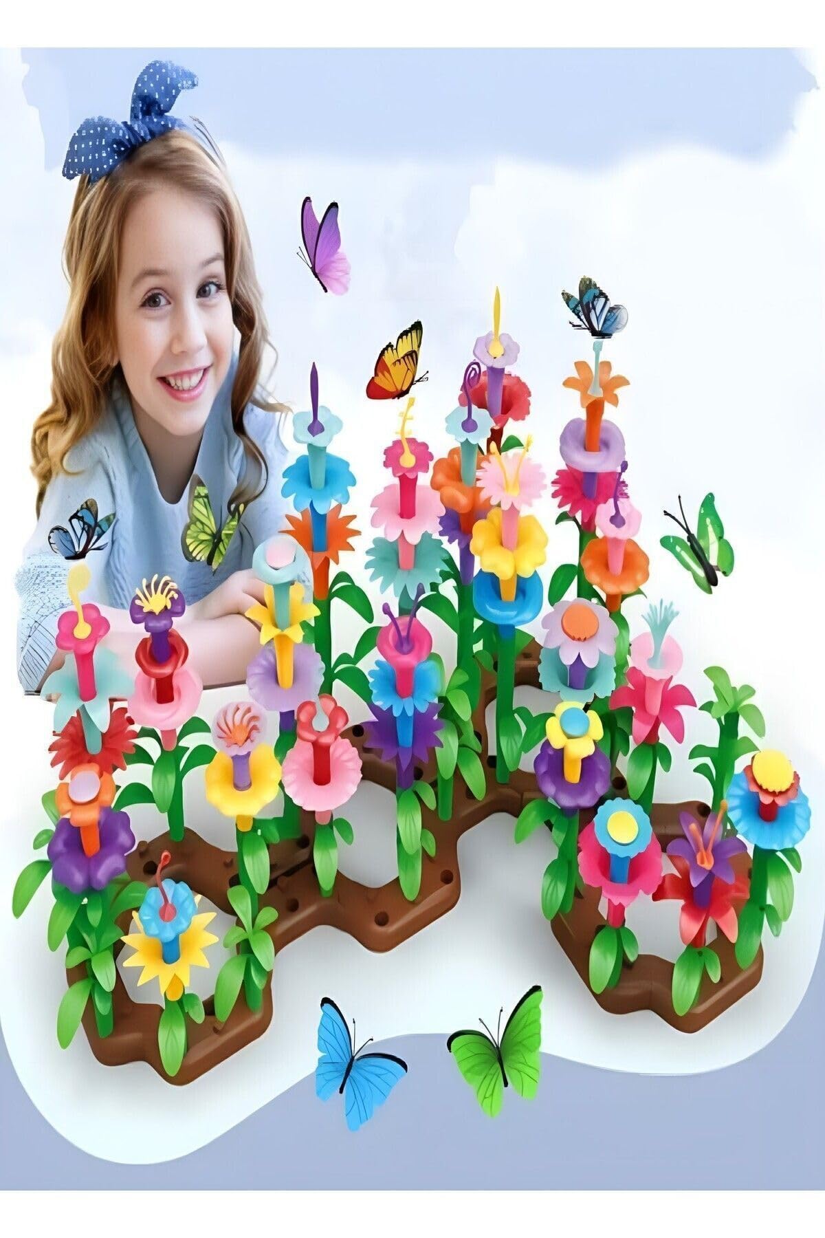hyd 52 Parça Bahçe Çiçek Yapım Seti Yapı Blokları Yapboz Bul Tak Puzzle Eğitici Oyuncak Çiçek Bahçesi,01255HYD23242856