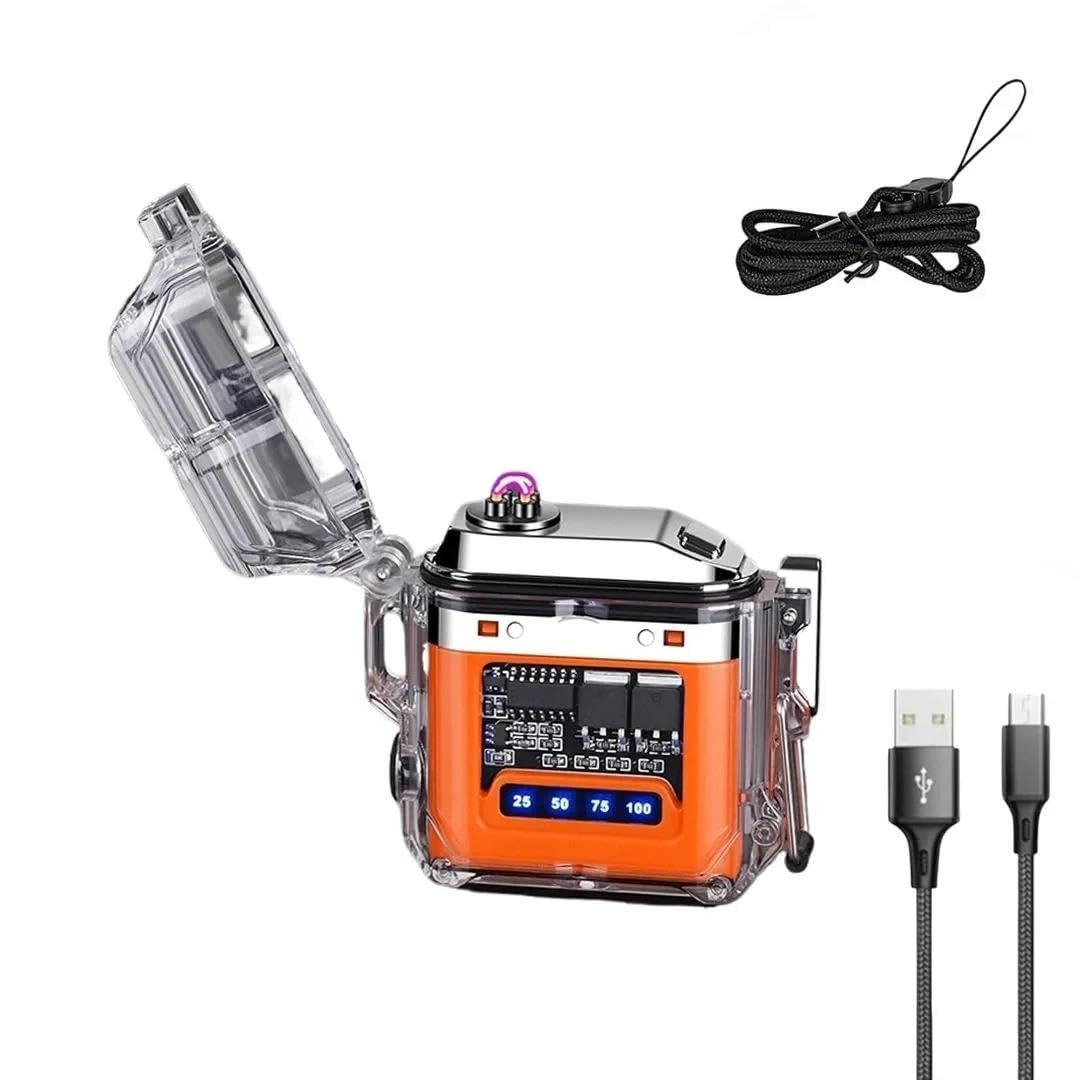 Valkyrie IP56 Su Geçirmez Çift Arc Elektrikli Çakmak | Type-C Şarjlı | Işıklı & Güç Göstergeli Turun