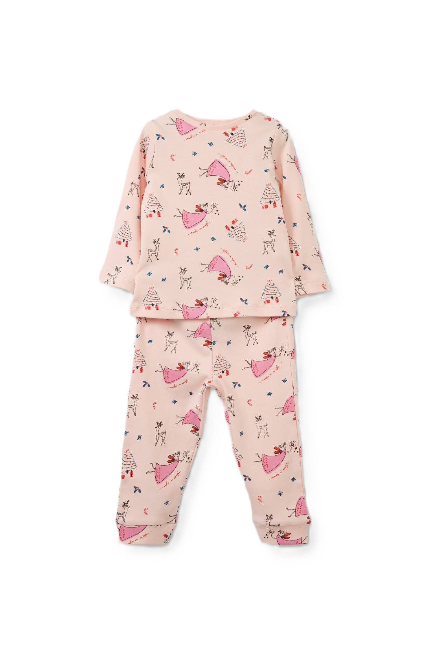DeFacto%100 Pamuklu Desenli Beli Lastikli Pijama Takımı Kız Bebek