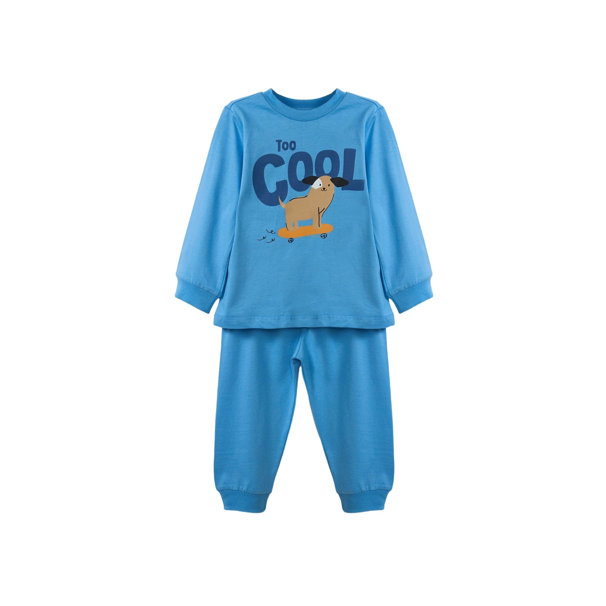 DeFacto Pijama Takımı Baskılı Uzun Kollu Penye Üst Uzun Alt Erkek Bebek