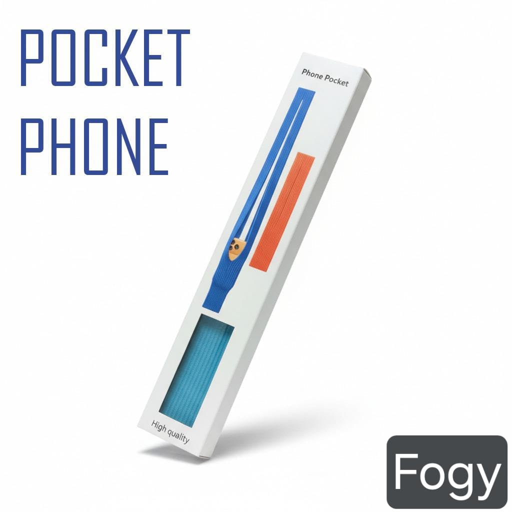 Tüm Telefonlarla Uyumlu 80 cm Phone Pocket Premium Örgü Telefon Askısı | 3D Esnek Tasarım (Lacivert)