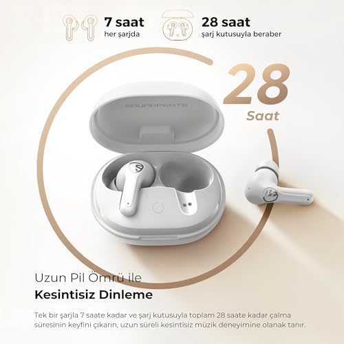Soundpeats T3 Pro ANC TWS Bluetooth 5.4 Kablosuz Kulak içi Kulaklık Beyaz