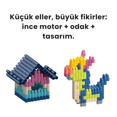 Yaratıcı Modüler Yapı Blokları, Tak Çıkar Eğitici Oyuncak, 300 Parça, 3+ Yaş