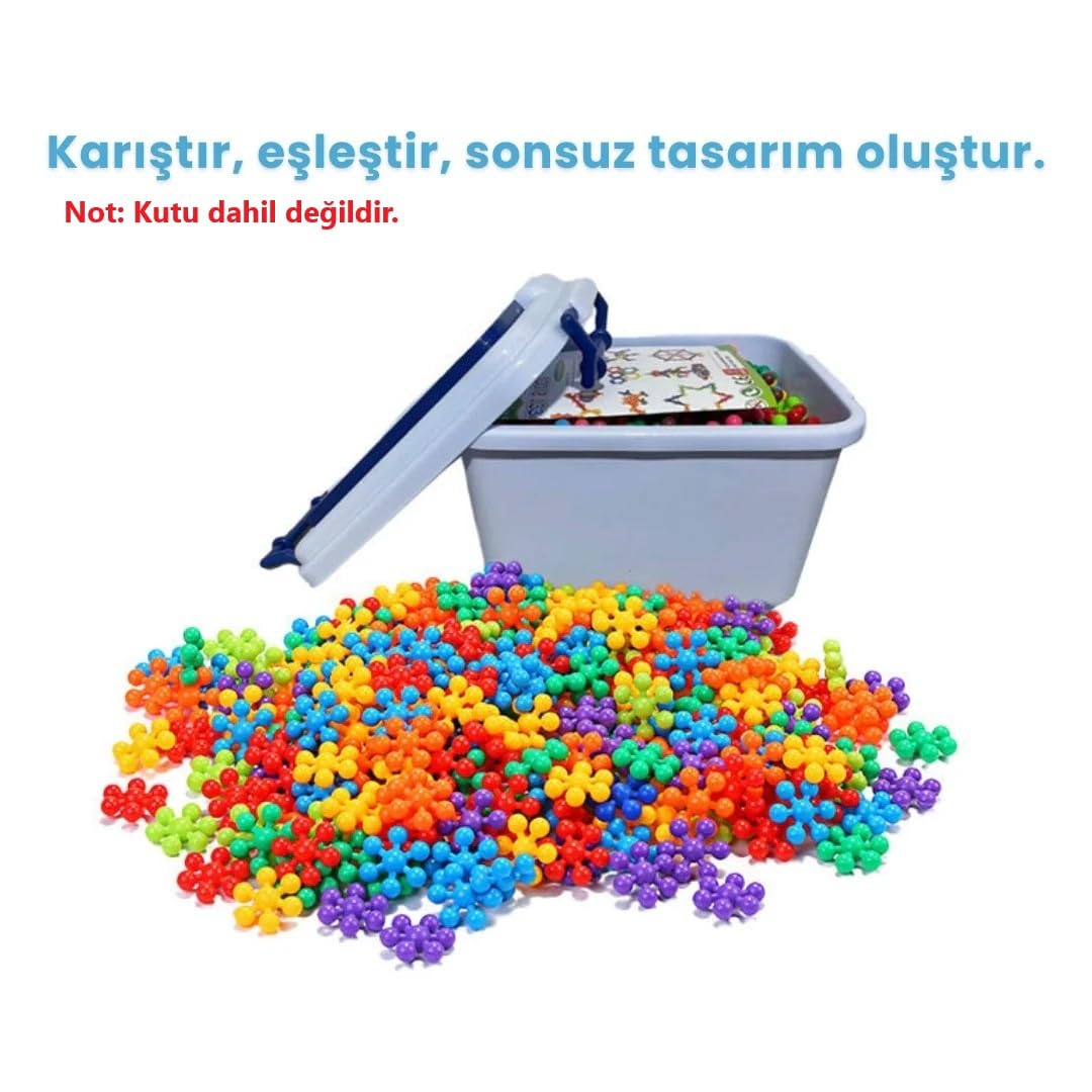 PlayZen Yaratıcı Yapı Blokları, Tak Çıkar Eğitici Oyuncak, 5 Renk, 120 Parça, 3+ Yaş