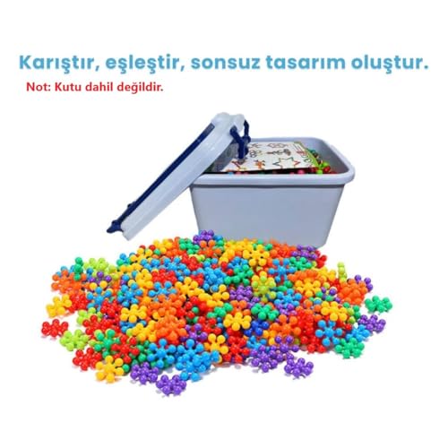 PlayZen Yaratıcı Yapı Blokları, Tak Çıkar Eğitici Oyuncak, 5 Renk, 120 Parça, 3+ Yaş