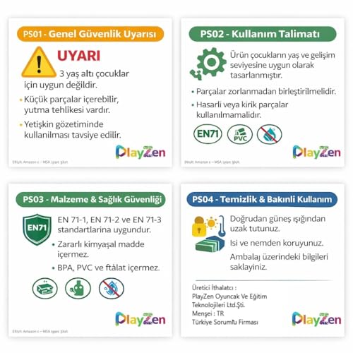 PlayZen Constructo Yapı Oyuncağı, Renkli Tasarım ve İnşa Seti, 100 Parça, 3+ Yaş