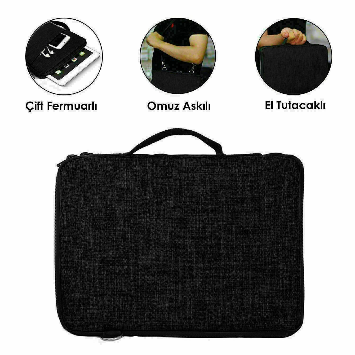 Microcase Samsung S10 FE Plus Tablet için Türkçe Bluetooth Klavye+Mouse+Tablet Standı-Siyah AL8126