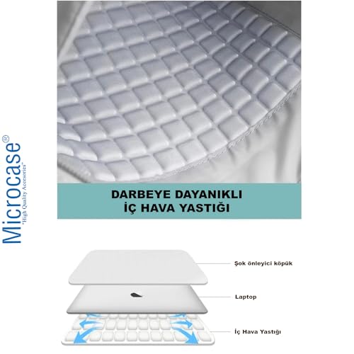 Microcase HONOR Pad 10 12.1 inch için Tablet Çantası 2 Bölmeli AL4228 Lacivert Gri Krem