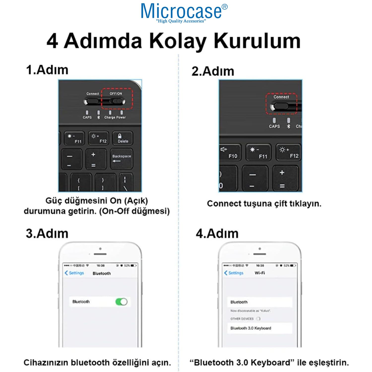 Microcase Samsung S10 FE Plus ile Uyumlu Tablet Çanta+Türkçe Bluetooth Klavye +Mouse+ Standı - Pembe AL4382