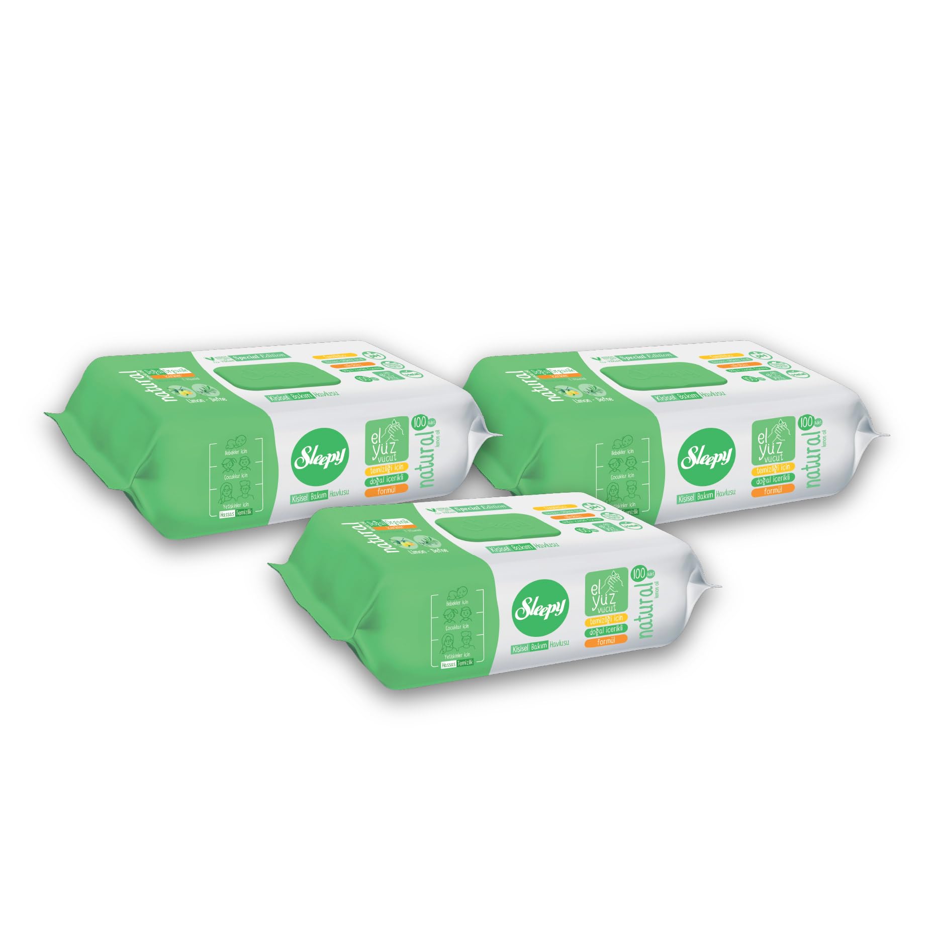 Sleepy Natural Kişisel Bakım Havlusu 3x100 (300 Yaprak)