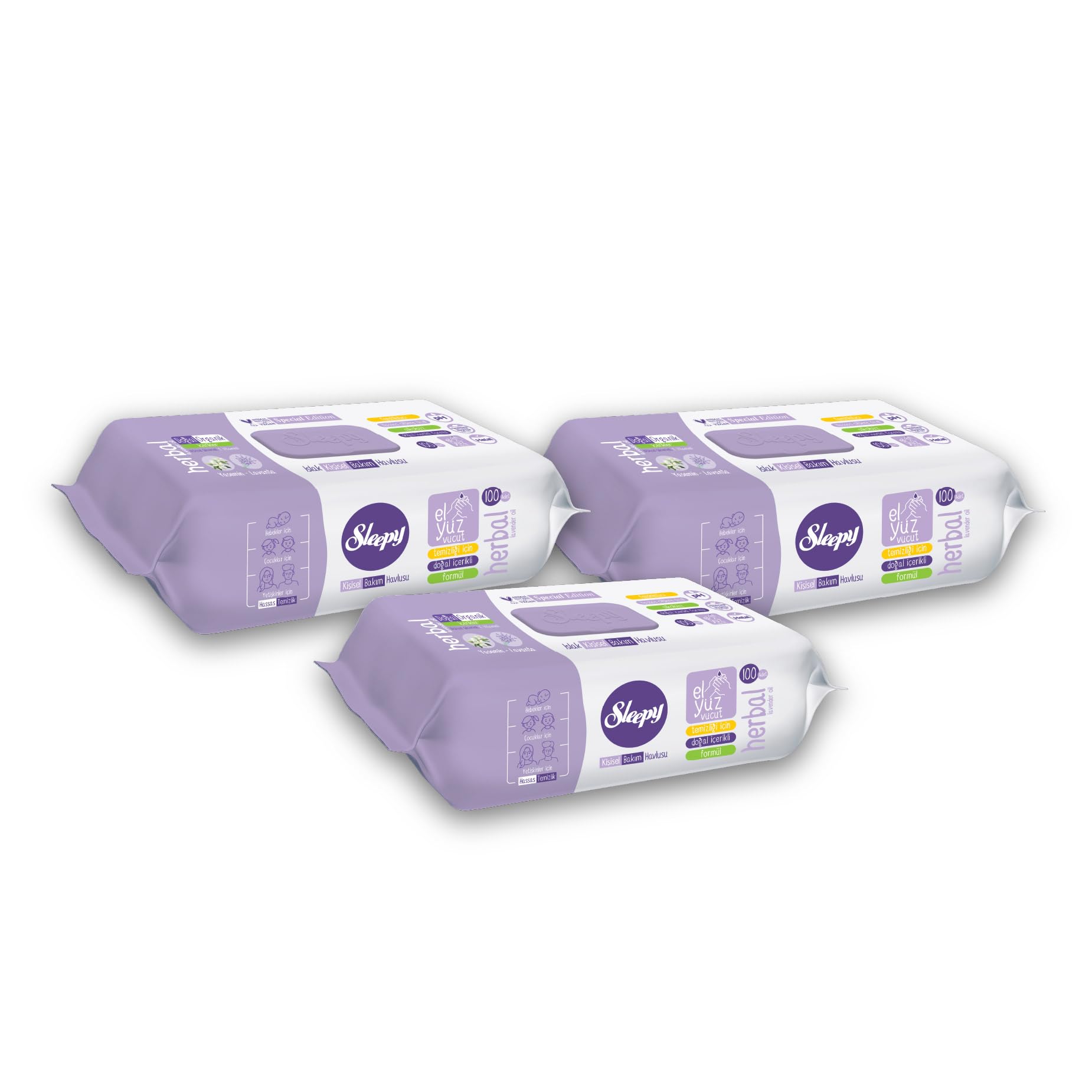 Sleepy Herbal Kişisel Bakım Havlusu 3x100 (300 Yaprak)