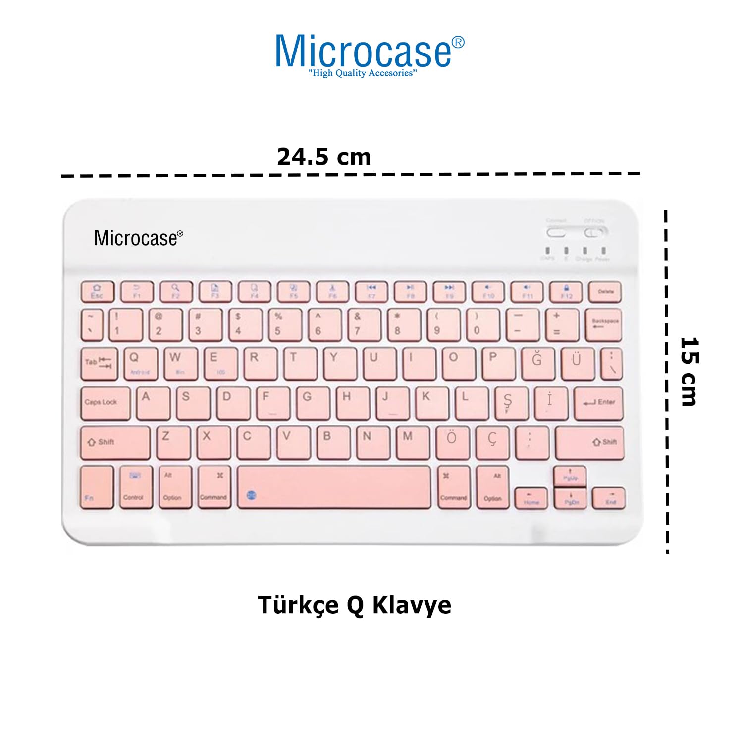 Microcase Apple iPad A16 11. Jenerasyon 2025 Tablet Uyumlu Tablet Çanta+Türkçe Bluetooth Klavye +Mouse+ Standı - Pembe AL8127