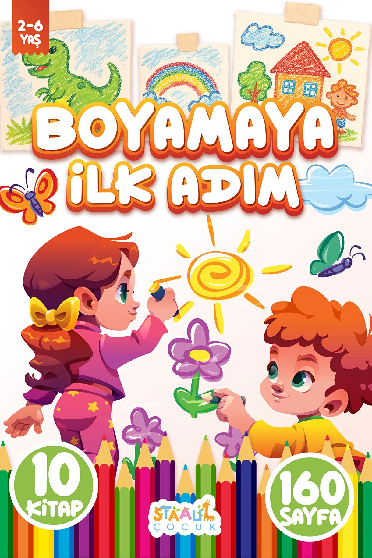 Boyamaya Ilk Adım 2-6 Yaş - Okul Öncesi Boyama Kitabı Seti - 10 Kitap - 160 Sayfa