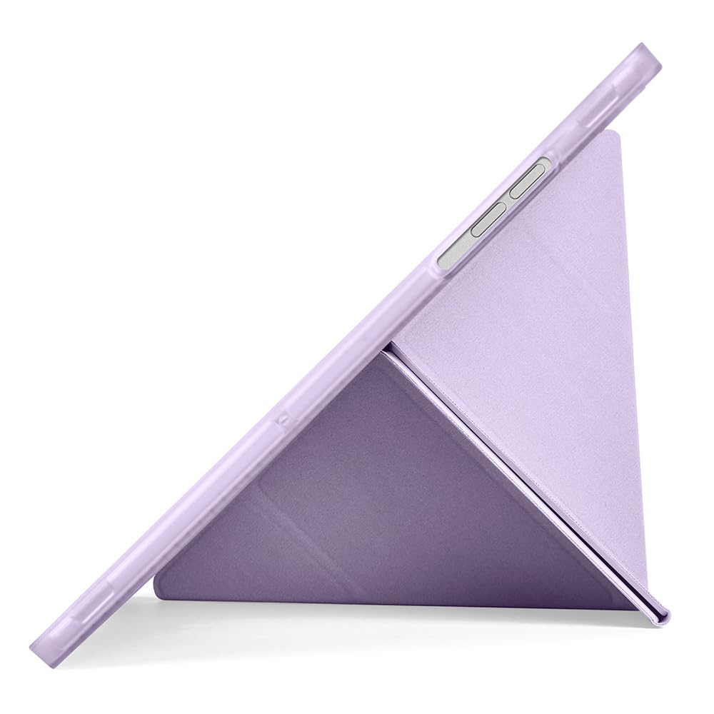 Elfia Samsung Galaxy Tab A11 Plus ile Uyumlu Silikon 4 Farklı Stand Olabilen Kalem Bölmeli Tablet Kılıf Lila