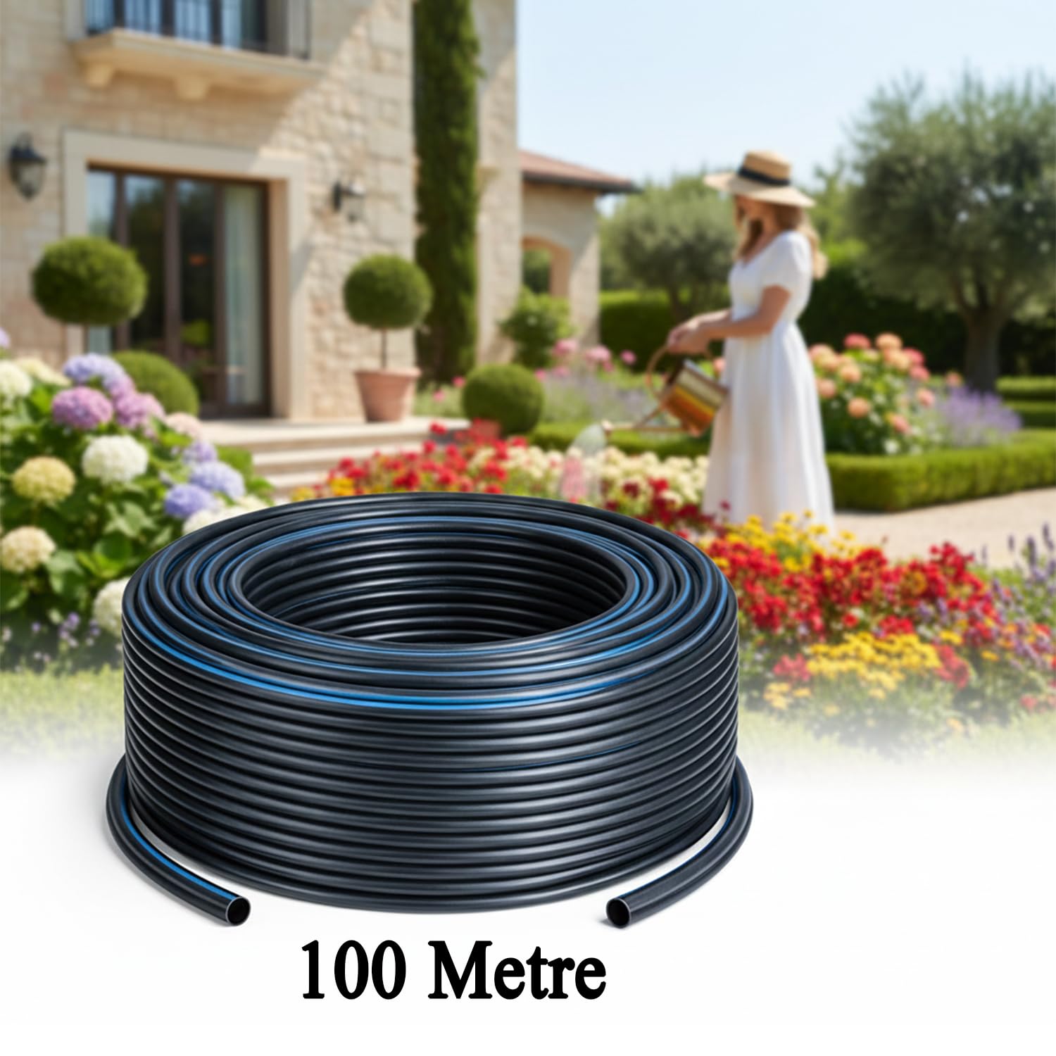 Termo Kauçuklu Bahçe Hortumu 100 Metre Dayanıklı 3 Katlı Sağlam Su Sulama Yıkama Hortum 12.5 mm 1/2"