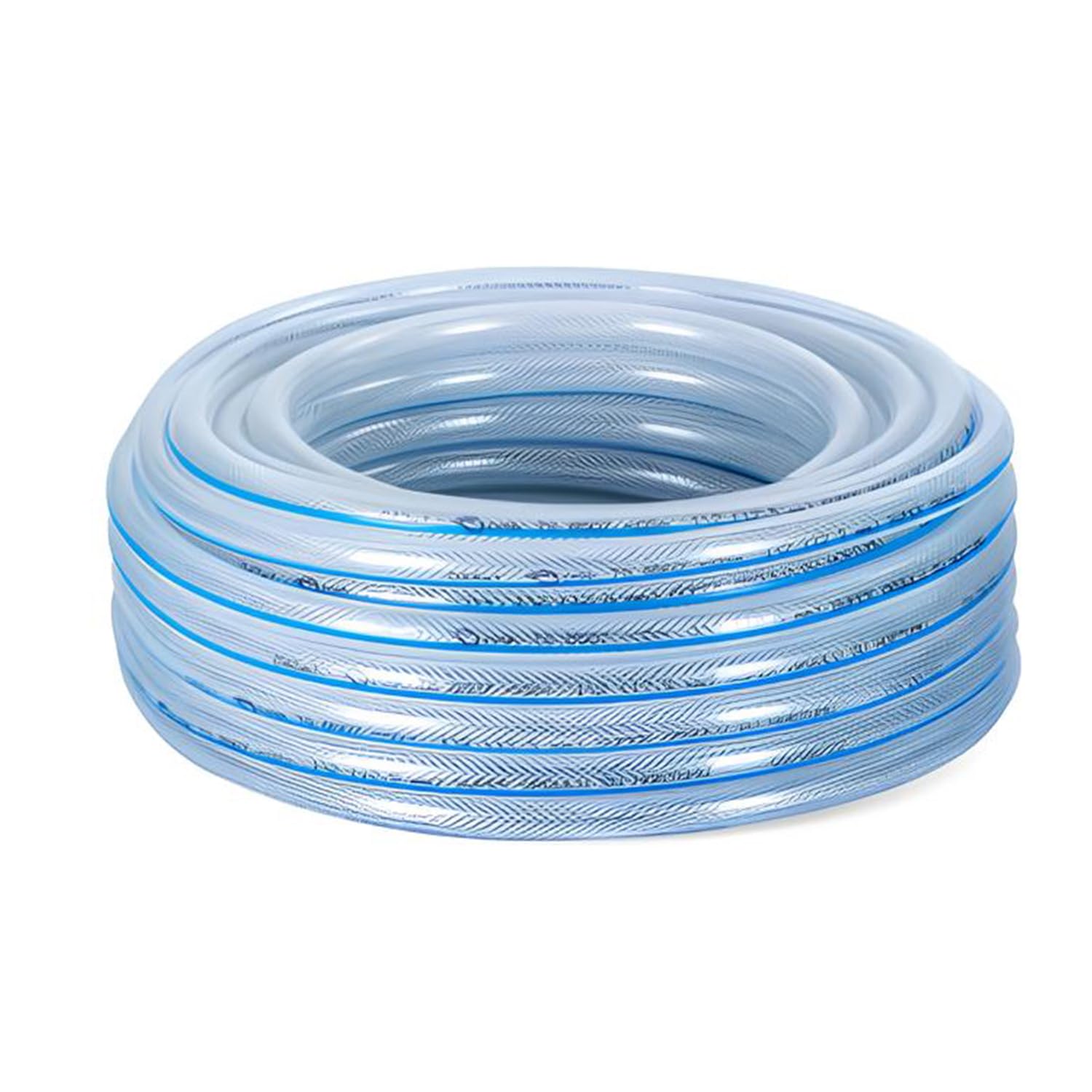 Örgülü Şeffaf Bahçe Hortumu (50 Metre) Dayanıklı 3 Katlı Sağlam Çeşme Su Sulama Yıkama 12.5 mm 1/2"