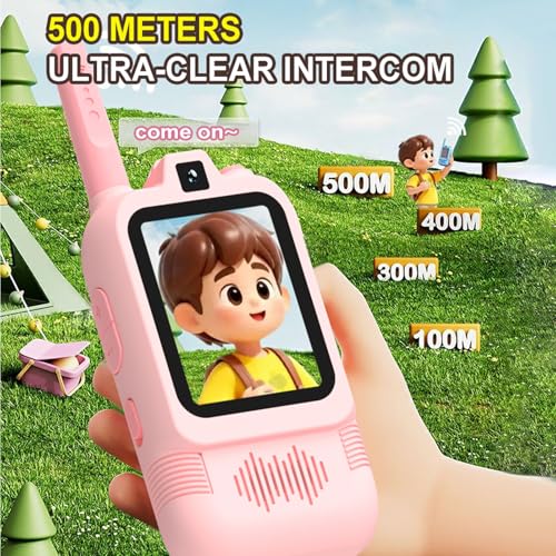 Garsent Çocuklar Için Video Walkie Talkie'ler, Elde Taşınabilir 2 Paket Şarj Edilebilir Görüntülü İn