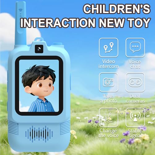 Garsent Çocuklar Için Video Walkie Talkie'ler, Elde Taşınabilir 2 Paket Şarj Edilebilir Görüntülü İn