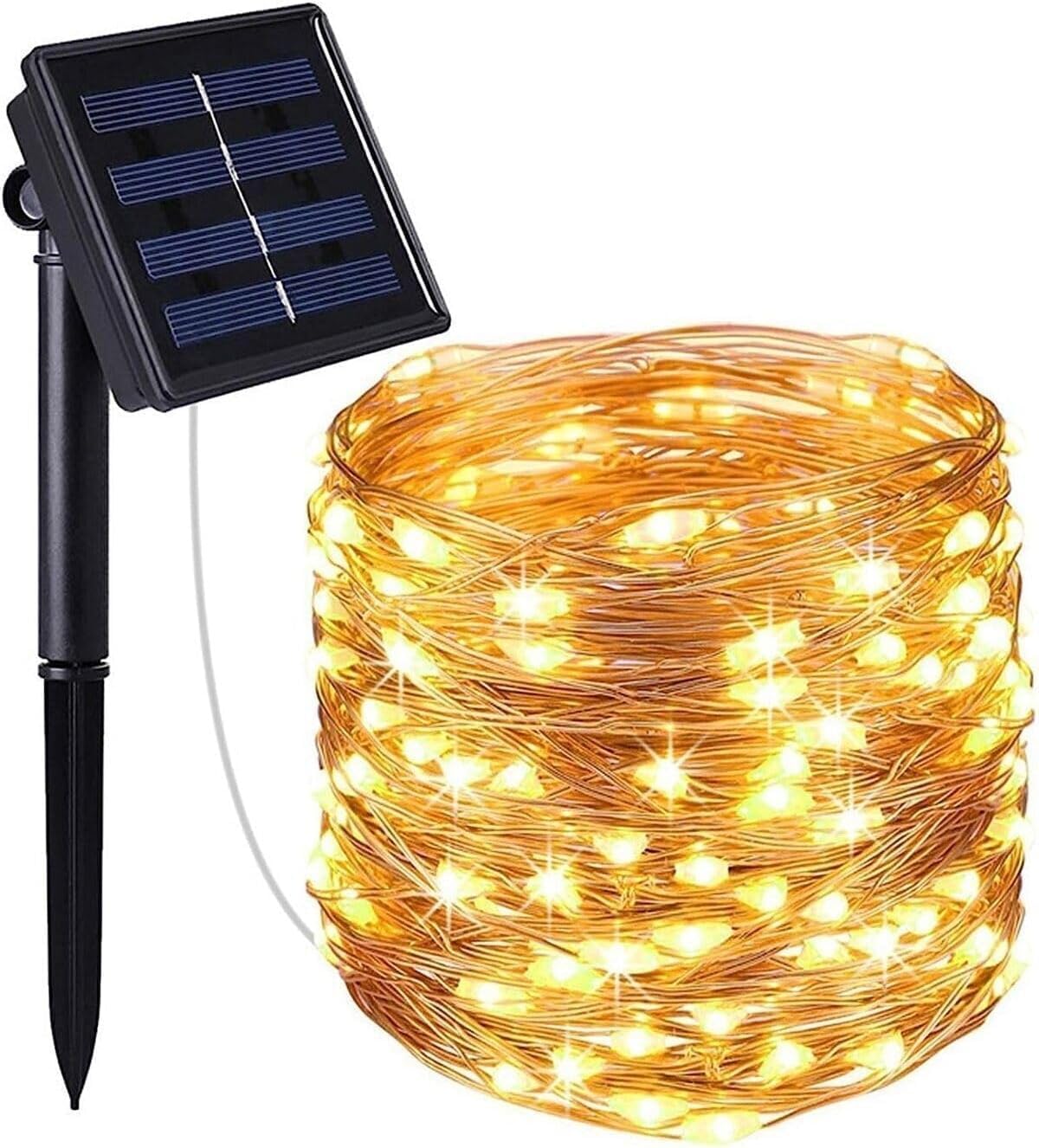 atabayonline Solar Güneş Enerjili Hortum Kaplamalı Gün Işığı LED ışık zinciri, dış mekan
