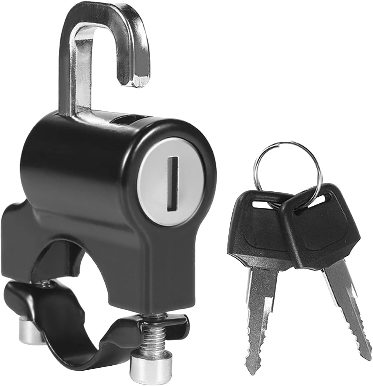 Kyrotech Universal Motosiklet Kask Kilidi 22 Ve 26 mm Ayarlanabilir Gidon Uyumlu, Çift Anahtarlı Güvenlik Kilidi, Su Geçirmez, Çok Amaçlı Kask ve Ekipman Sabitleme Aparatı
