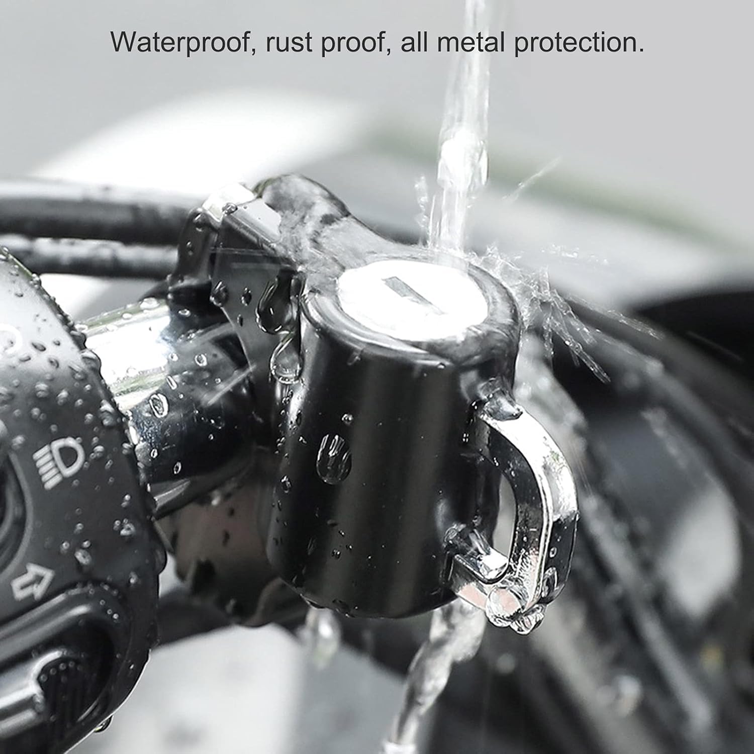 Kyrotech Universal Motosiklet Kask Kilidi 22 Ve 26 mm Ayarlanabilir Gidon Uyumlu, Çift Anahtarlı Güvenlik Kilidi, Su Geçirmez, Çok Amaçlı Kask ve Ekipman Sabitleme Aparatı