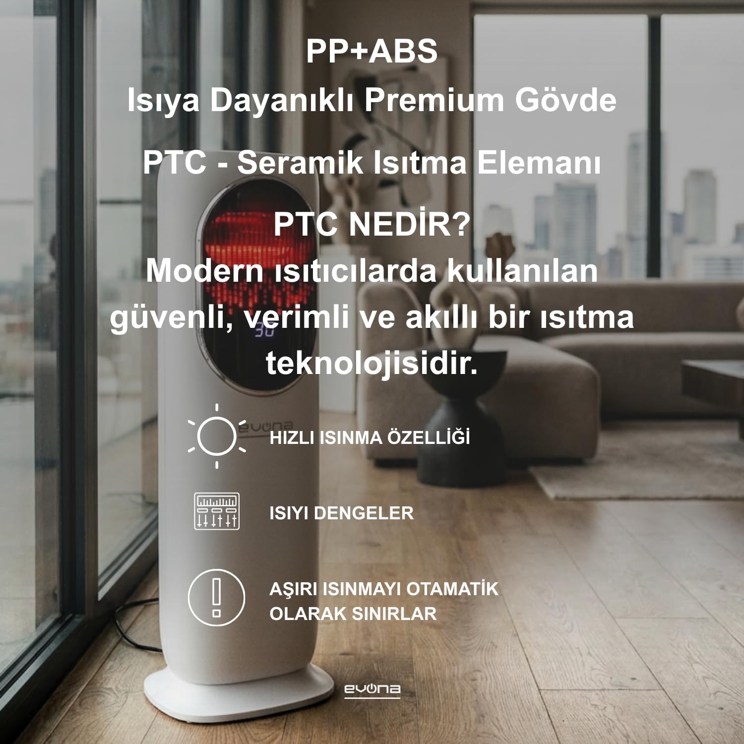 Evona Dört Mevsim Isıtıcı & Soğutucu & Fanlı Kule Tipi Klima | Isıtıcılar ve Elektrikli Soba