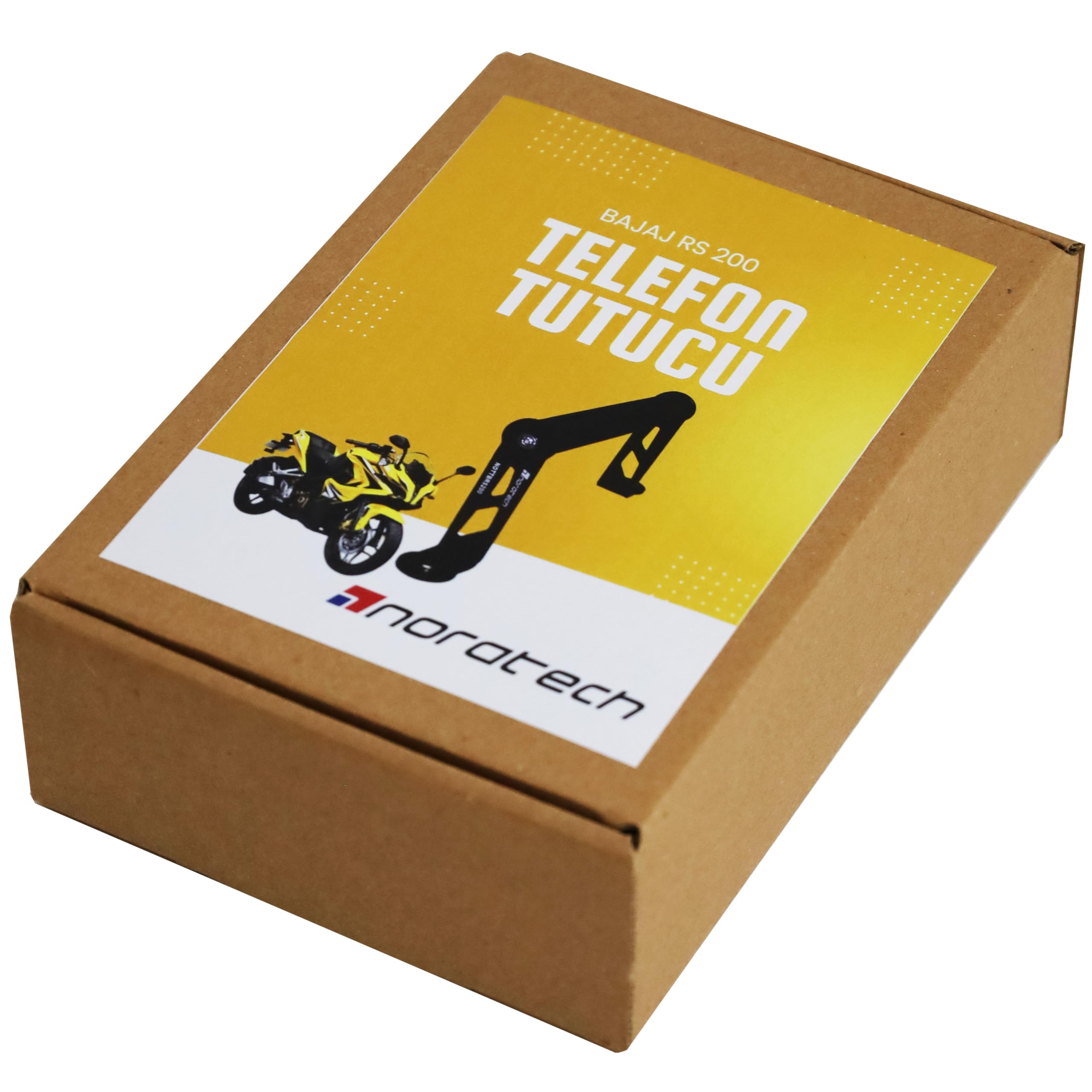 Noratech Moto Telefon Tutucu Standı ve GPS Navigasyon Braketi, BAJAJ RS 200 için Uyumlu, Siyah Metal, Vida Montajı, Evrensel Telefon Uyumluluğu