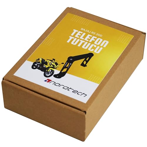 Noratech Moto Telefon Tutucu Standı ve GPS Navigasyon Braketi, BAJAJ RS 200 için Uyumlu, Siyah Metal, Vida Montajı, Evrensel Telefon Uyumluluğu