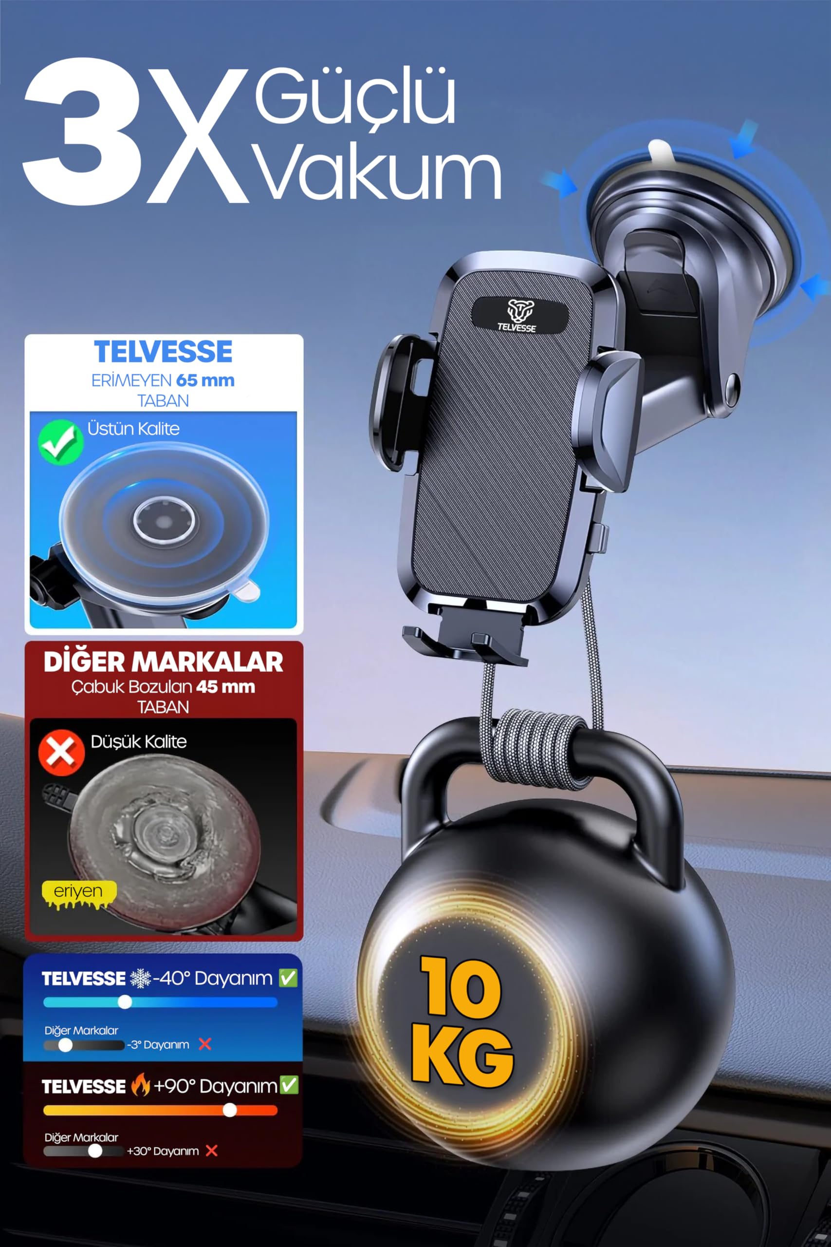 2 MODLU Klima + Torpido Araç Telefon Tutacağı Cam Havalandırma Vantuzlu Araba Telefon Tutucu TT01