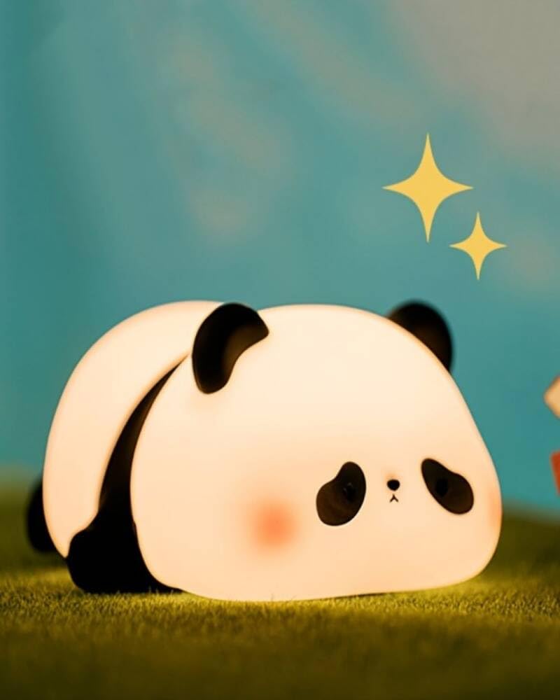Shoplero Panda Gece Lamba, LED Yumuşacık Sevimli Lamba, Çocuklar için Gece Lambası, Silikon Panda Işığı, Kısılabilir Kız Bebek Yatak Odası Gece Lambası, Emzirme Kreş Dekoru için Şarj Edilebilir