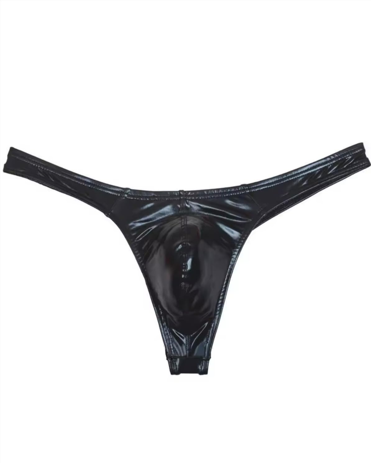 Erkek Suni Deri Tanga, Siyah, Elastan Malzeme, Gece Parti ve Özel Günler için İç Giyim (Siyah Renk Erkek Tanga Külot, 2XL)