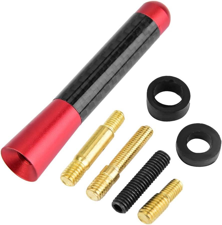 Uni̇versal Kırmızı Karbon Fi̇ber Oto Çubuk Radyo Anteni̇ 12 Cm