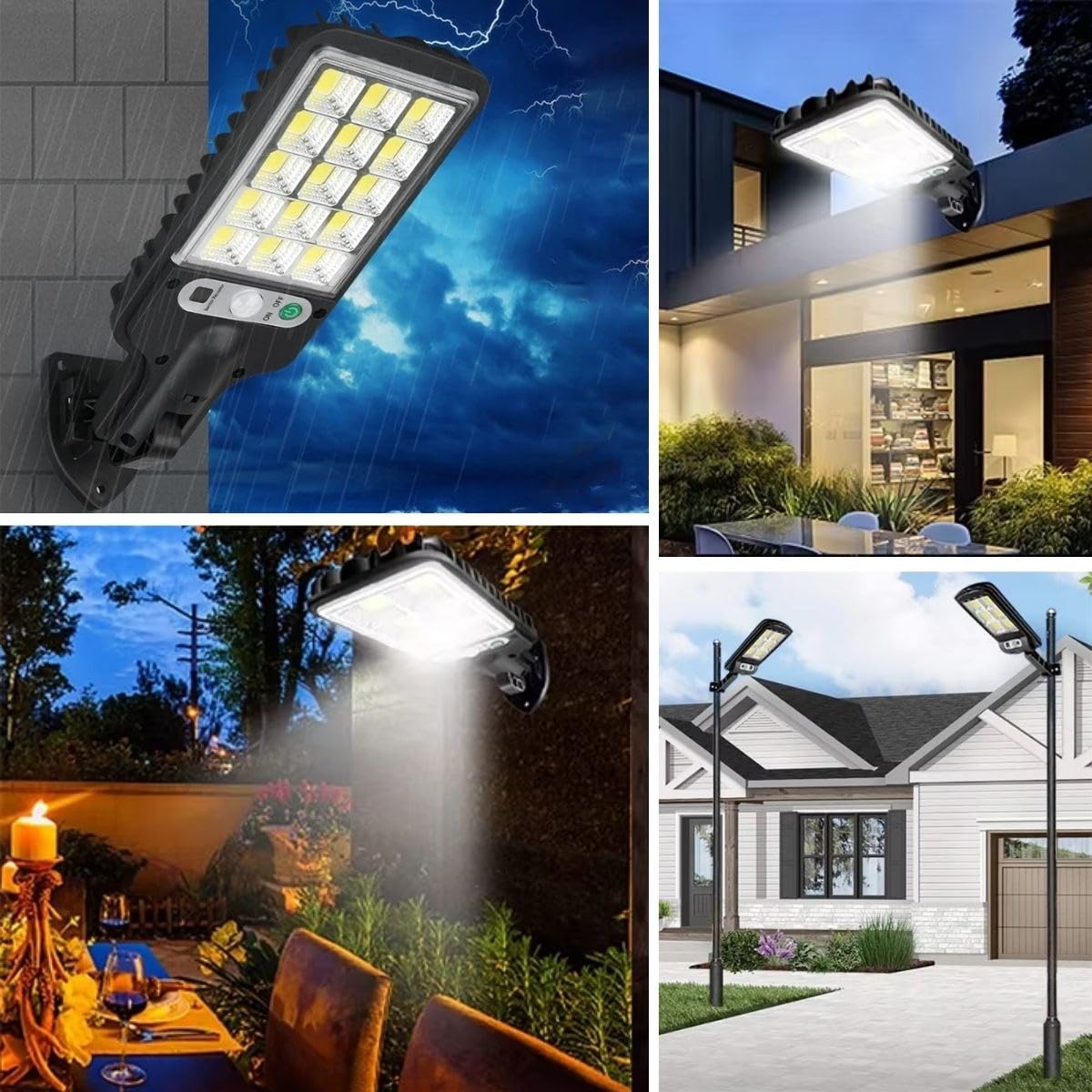 BUFFER Solar Duvar Lambası, 3 Işık Modlu, Güneş Enerjili, Hareket Sensörlü, Kumandalı, Dış Mekan LED Aydınlatma, 8.5x21.5cm