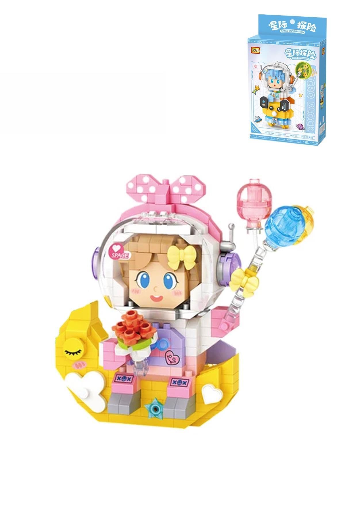 Loz Micro Block Serisi Pembe Astronot 410 Parça Oyuncak Yapım Seti FFLZ-8828