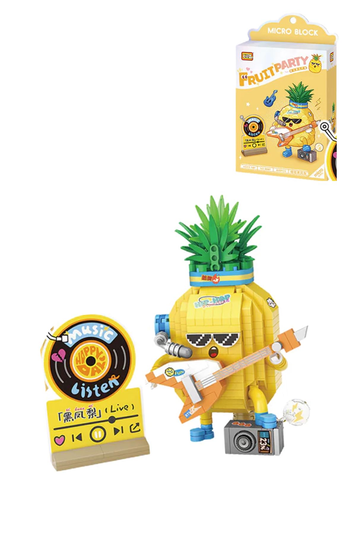 Loz Micro Block Serisi Gitarist Ananas Figürü 430 Parça Oyuncak Yapım Seti FFLZ-8847