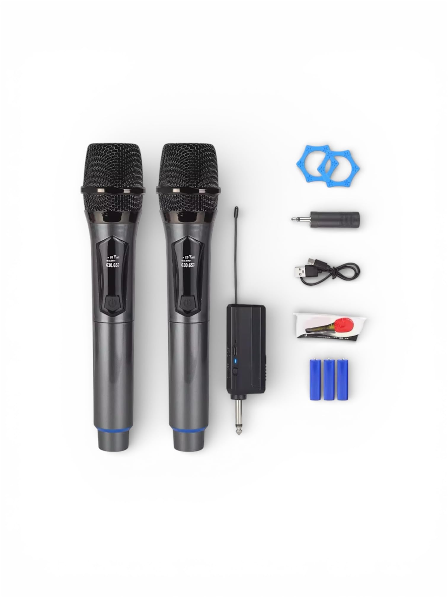 YK-MC448 Çift El Kablosuz Mikrofon Seti – 2.4G UHF Wireless, 50 m Menzil, Alıcılı, Sahne Sunum Karaoke Uyumlu