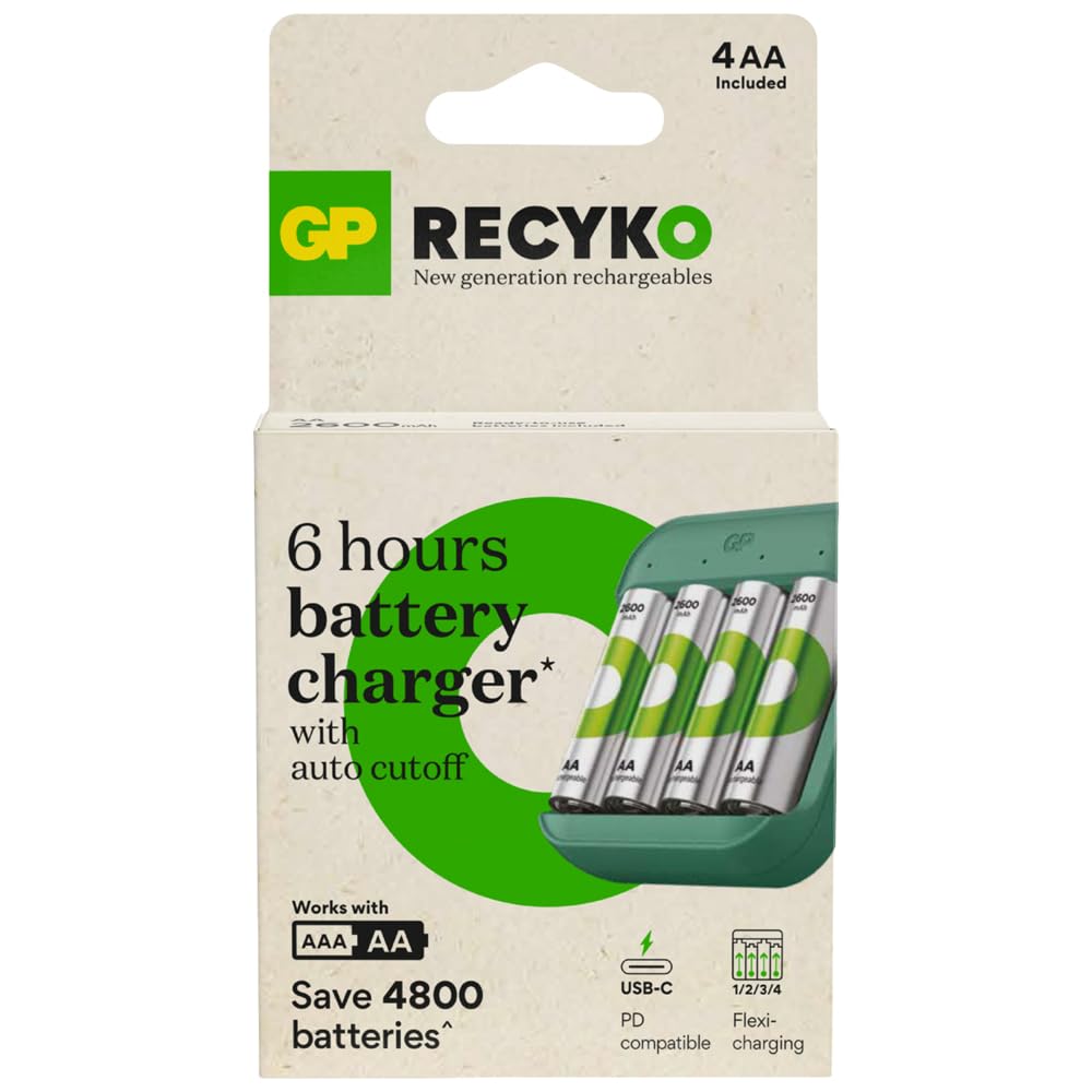 GP Batteries B423 USB Pil Şarj Cihazı 4 Adet 2600 AA Kalem Pilli Set