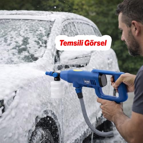 Şarjlı Taşınabilir 250 W 45 Bar Akülü Basınçlı Yıkama Tabancası Kompakt 21 Volt Akü Kömürlü Makine