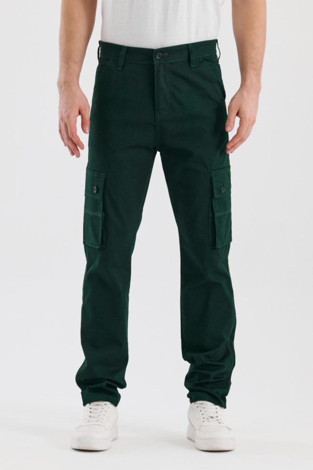 DeepSEA Erkek Rahat Kesim Gabardin Kargo Pantolon – Outdoor Stil Cepli Model Spor Pantolon 2505245