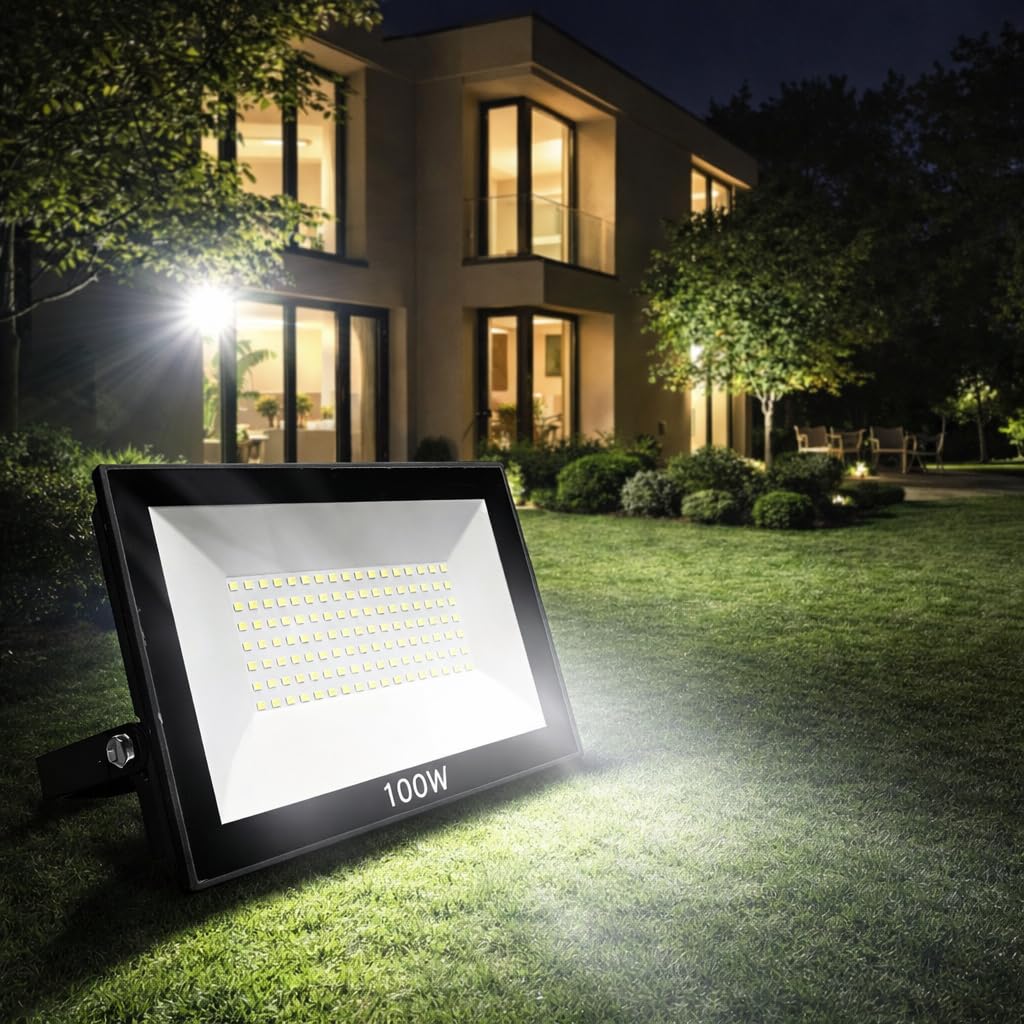 Akım 100W LED Projektör IP66 | 9000 Lümen Süper Parlak | 220V Dış Mekan Su Geçirmez Bahçe, Otopark,