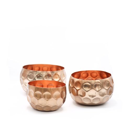 Cuivre Metal Saksı Büyük Boy Bronz