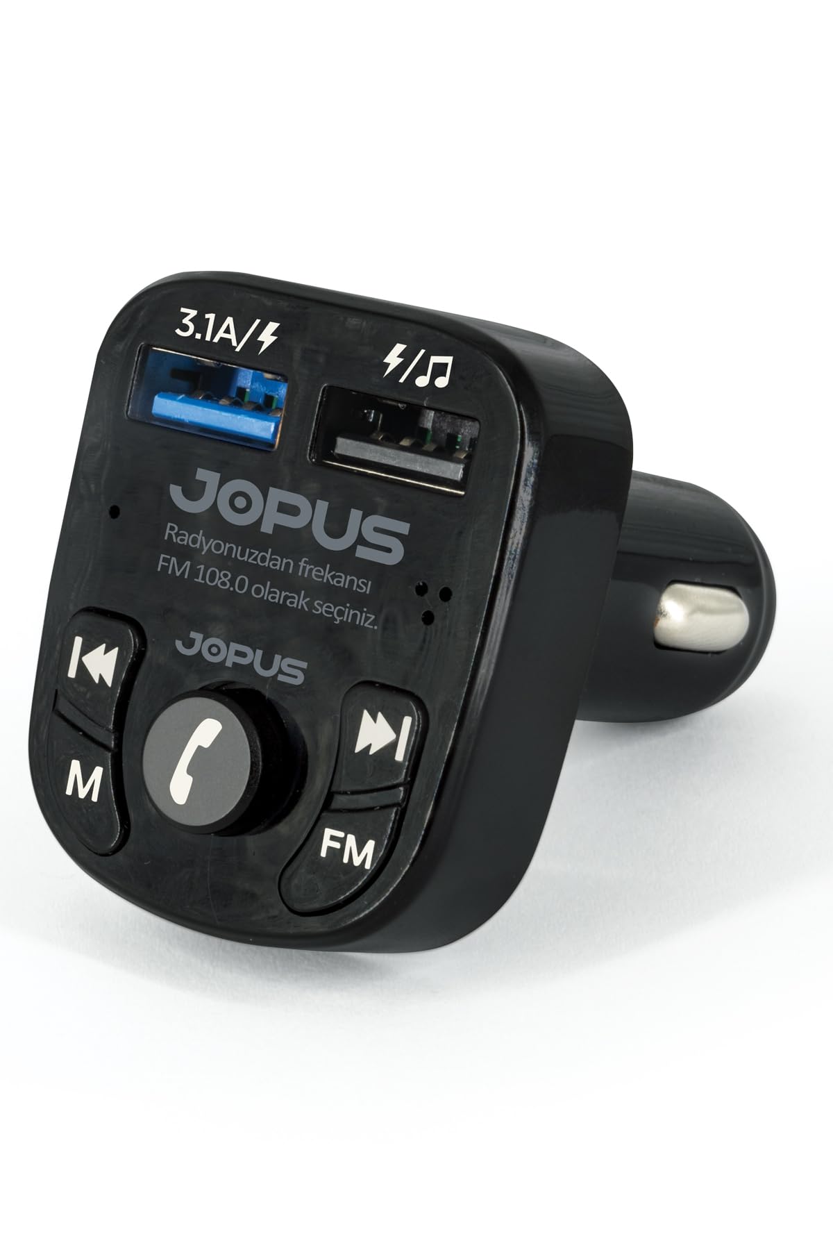 Jopus FM Transmitter Bluetooth Araç Kiti – Oto MP3 Çalar, Çakmaklık Şarj Aleti, Oto Radyo Müzik Kiti Stand