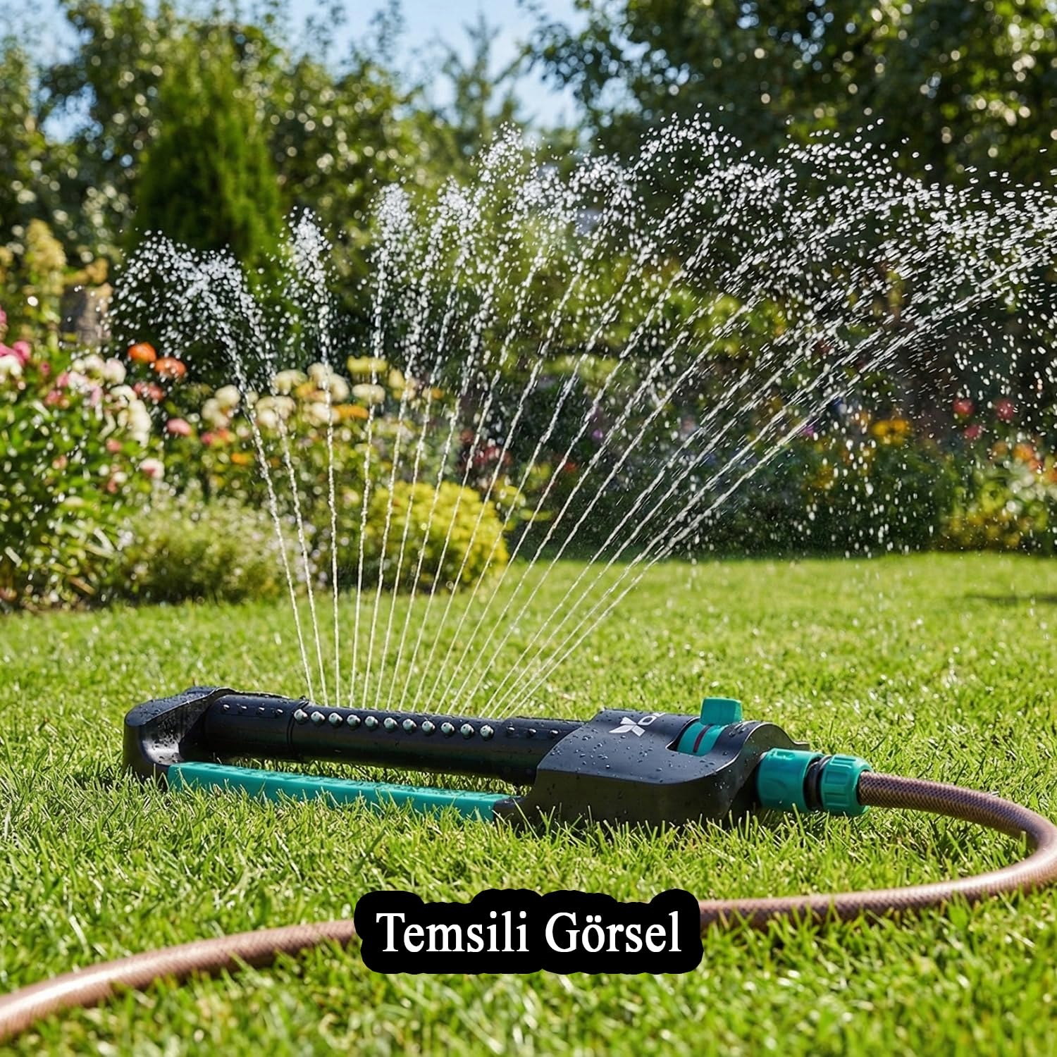 Tablalı Otomatik Hareketli Fonksiyonlu Su Fıskiyesi 19 Nozzle Bahçe Çim Sulama Aparatı Plastik